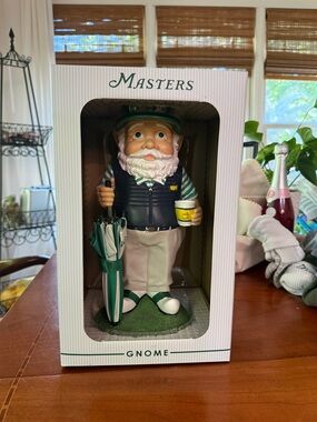 Masters 2026 Green & White Golf Gnome with Umbrella and Cup. Unopened